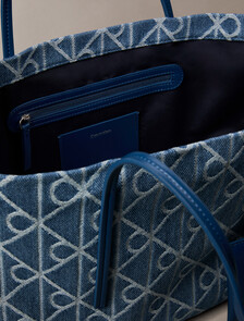 大牛仔托特包附萬用包, Denim JQD Medium Wash, hi-res