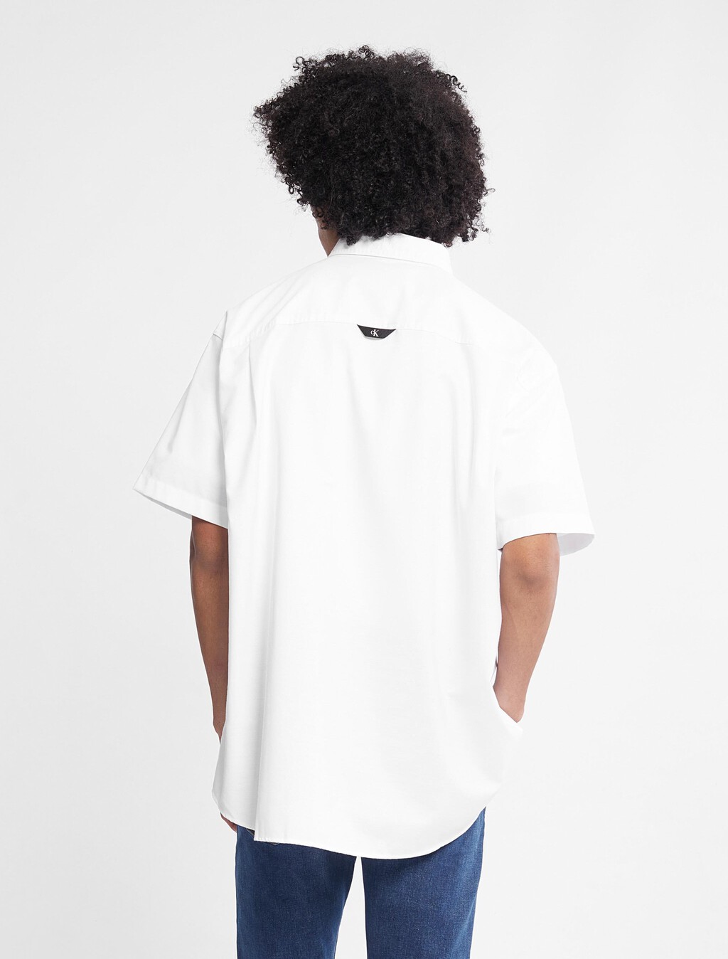 Ck Badge Coolmax Oxford Shirt, Bright White, hi-res