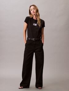 CK Logo Jersey Slim Tee, Black, hi-res