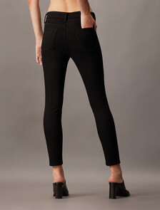Forever Stretch Black 黑色高腰緊身九分牛仔褲, Denim Black, hi-res