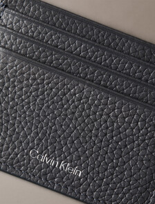 Leather RFID Foil Logo Cardholder, CK Charcoal, hi-res