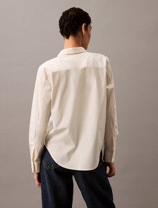 Poplin Classic Stretch Button-Down Shirt, Vanilla Ice, hi-res