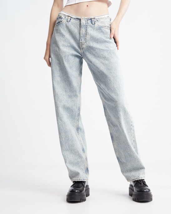 90s Straight Cut Waistband Jeans