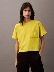 CK Crest 徽章口袋寬鬆 T 恤, Warm Olive, hi-res