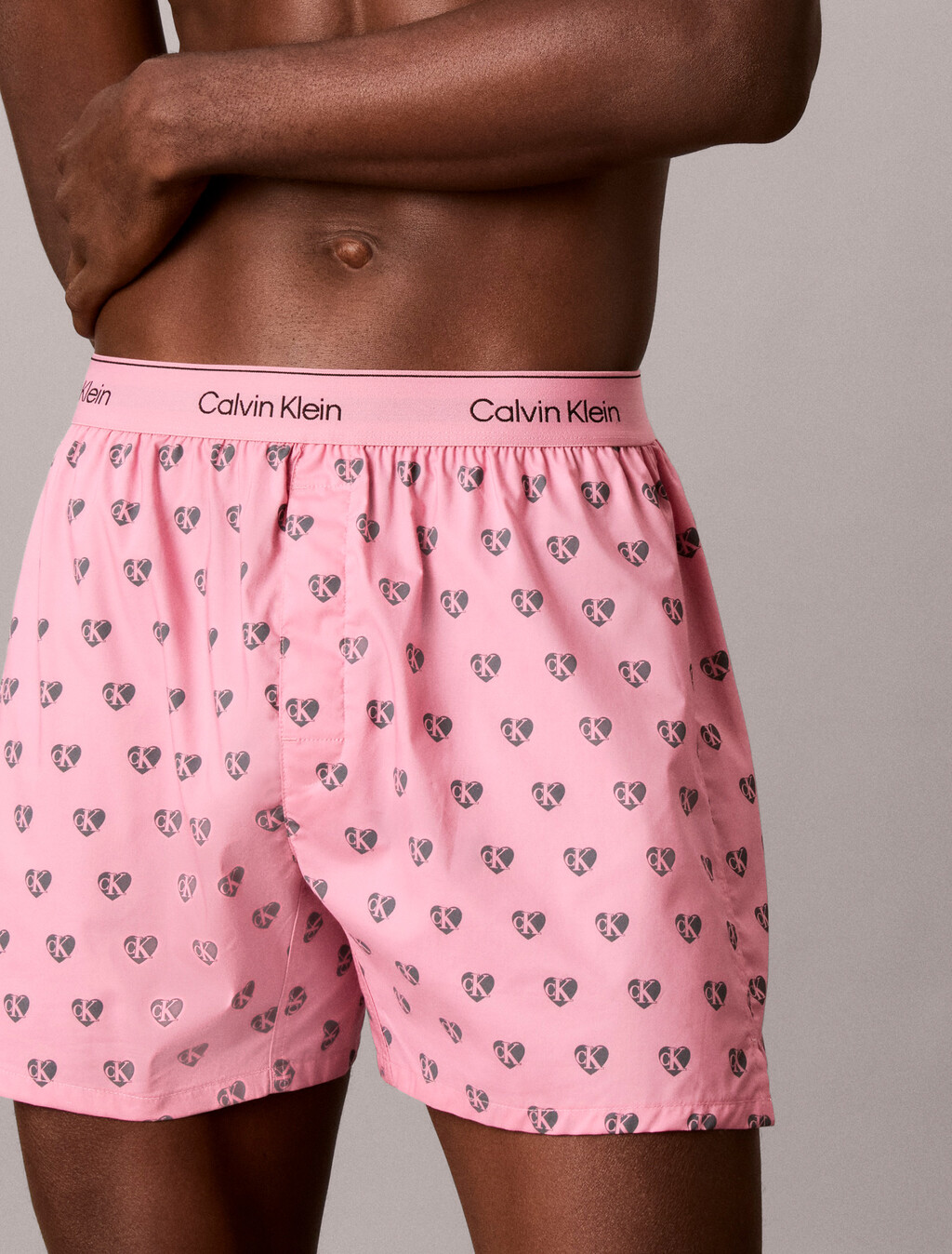 Cotton Poplin Traditional Boxers, 21686 Be Mine CK+Calm Pink, hi-res