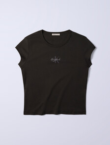 Jung Kook for Calvin Klein Monogram Baby Tee, Peat, hi-res