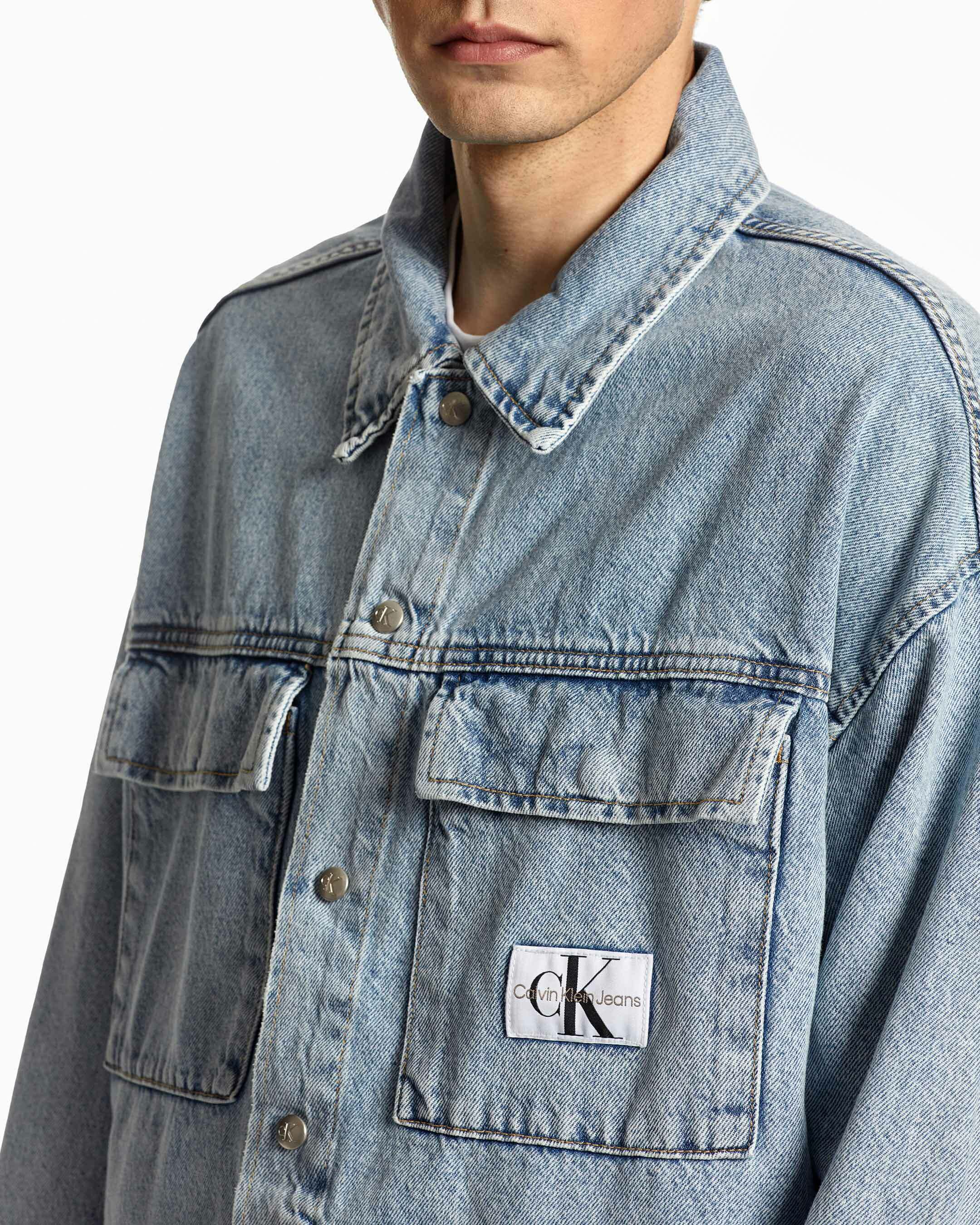Oversized Utility Denim Shirt Jacket | blue | Calvin Klein Hong Kong