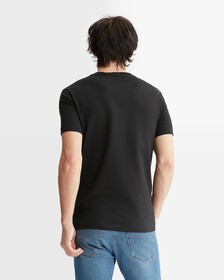 Mid Logo Print Slim Fit Tee, Ck Black, hi-res
