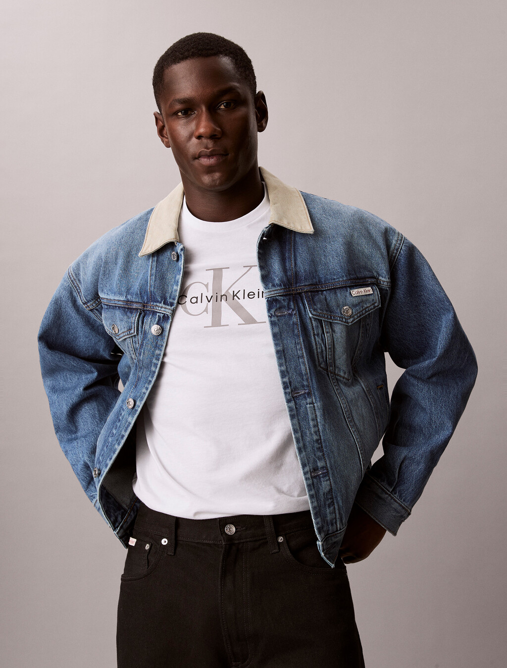 Monogram Crewneck Tee, Bright White, hi-res