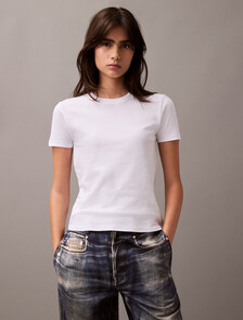 Refined Cotton Jersey Slim Tee, Brilliant White, hi-res