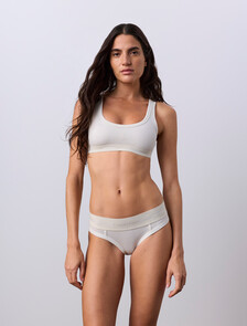 Jung Kook for Calvin Klein Heritage Cotton Lightly Lined Bralette, Tofu, hi-res
