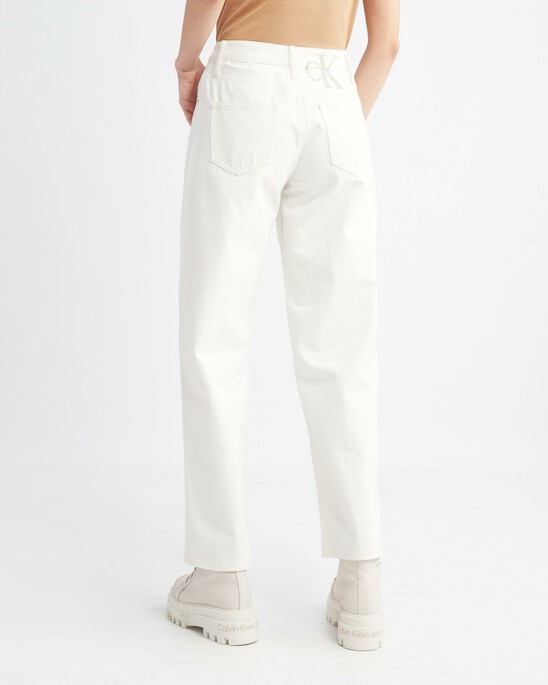 90s Straight Modern Neutrals White Jeans