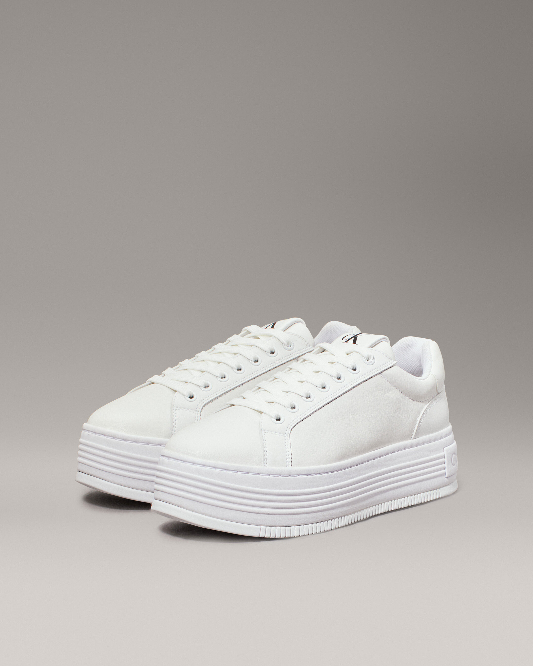 Leather platform trainers discount