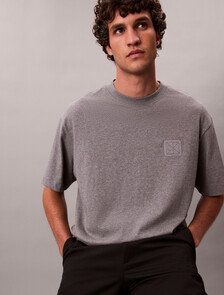 CK Emblem Patch Tee, Med Grey Heather, hi-res