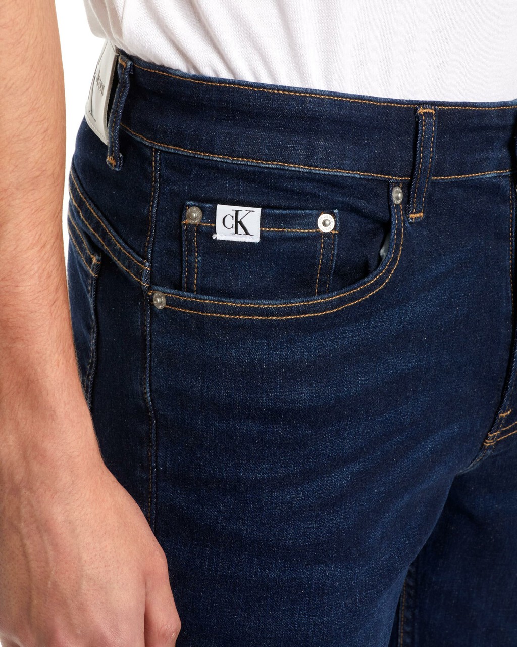 INFINITE FLEX BODY 緊身牛仔褲, Dark Blue Dstr Tonal Logo, hi-res