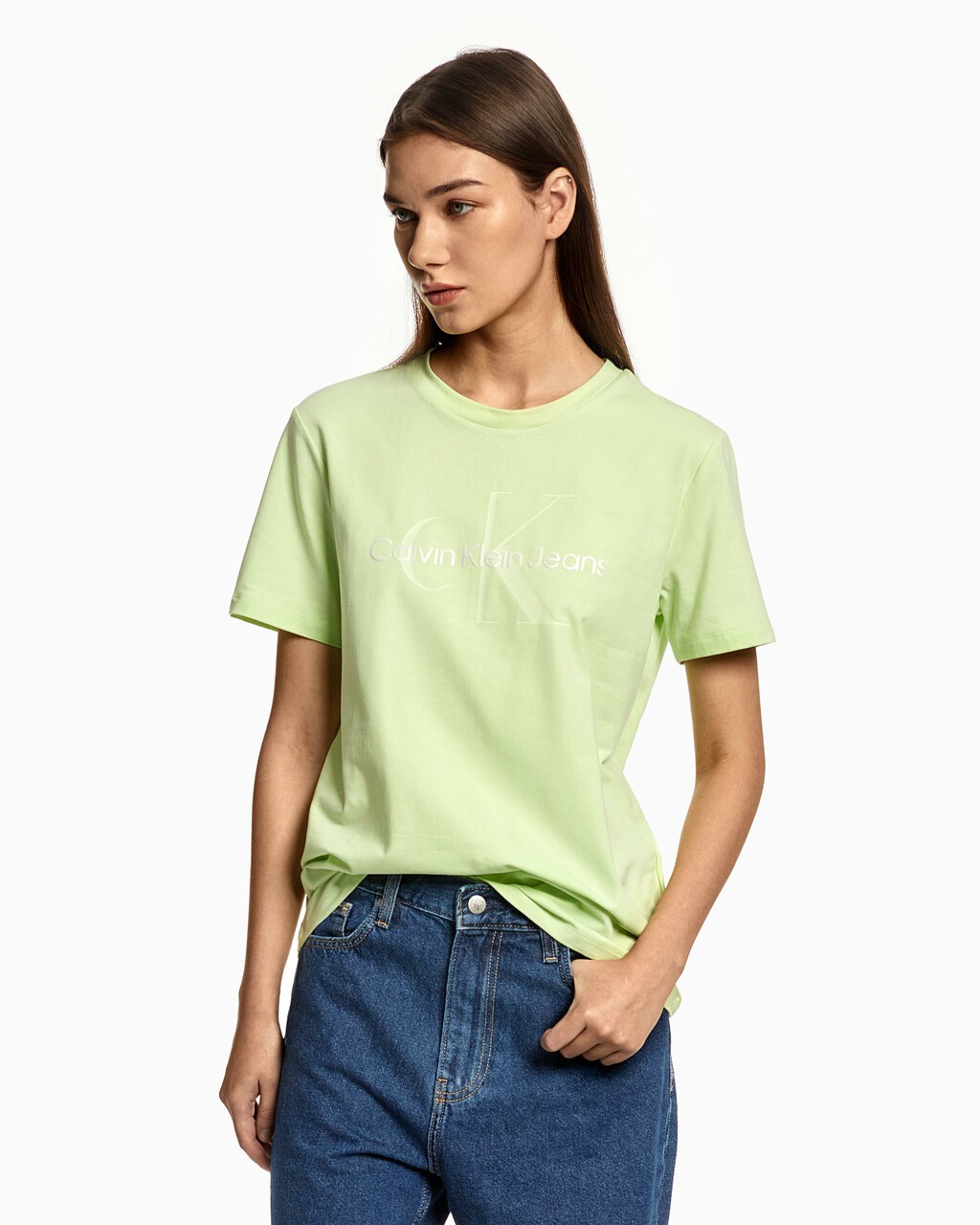 PIMA COTTON MONOGRAM TEE, Exotic Mint, hi-res