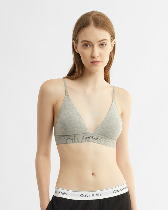 EMBOSSED ICON COTTON LIGHTLY LINED TRIANGLE BRA