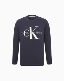 Monogram Logo Long Sleeve Tee, Night Sky, hi-res