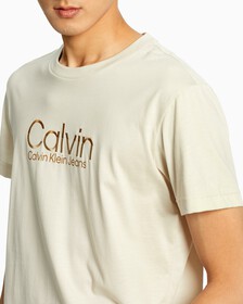 Calvin Embroidered Logo 上衣, Eggshell, hi-res