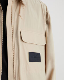 Oversized Zip Up Shirt Jacket, Travertine, hi-res