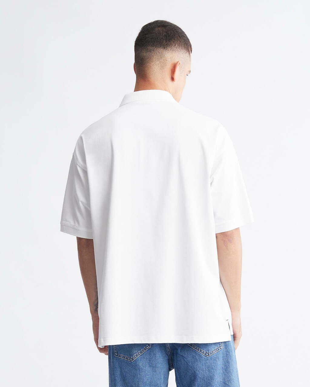 Varsity 弧形標誌 Polo 裇, Bright White, hi-res