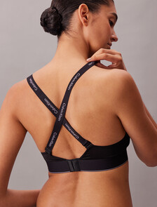 Lightly Lined Bralette - Graphic Monogram Microfibre Stretch, Black, hi-res