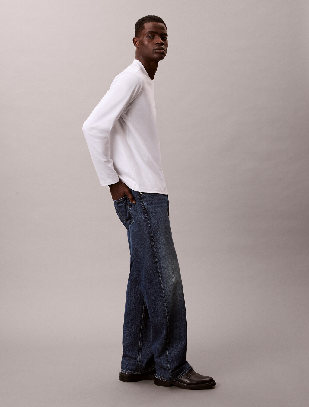 壓花標誌寬版 T 恤, Bright White, hi-res