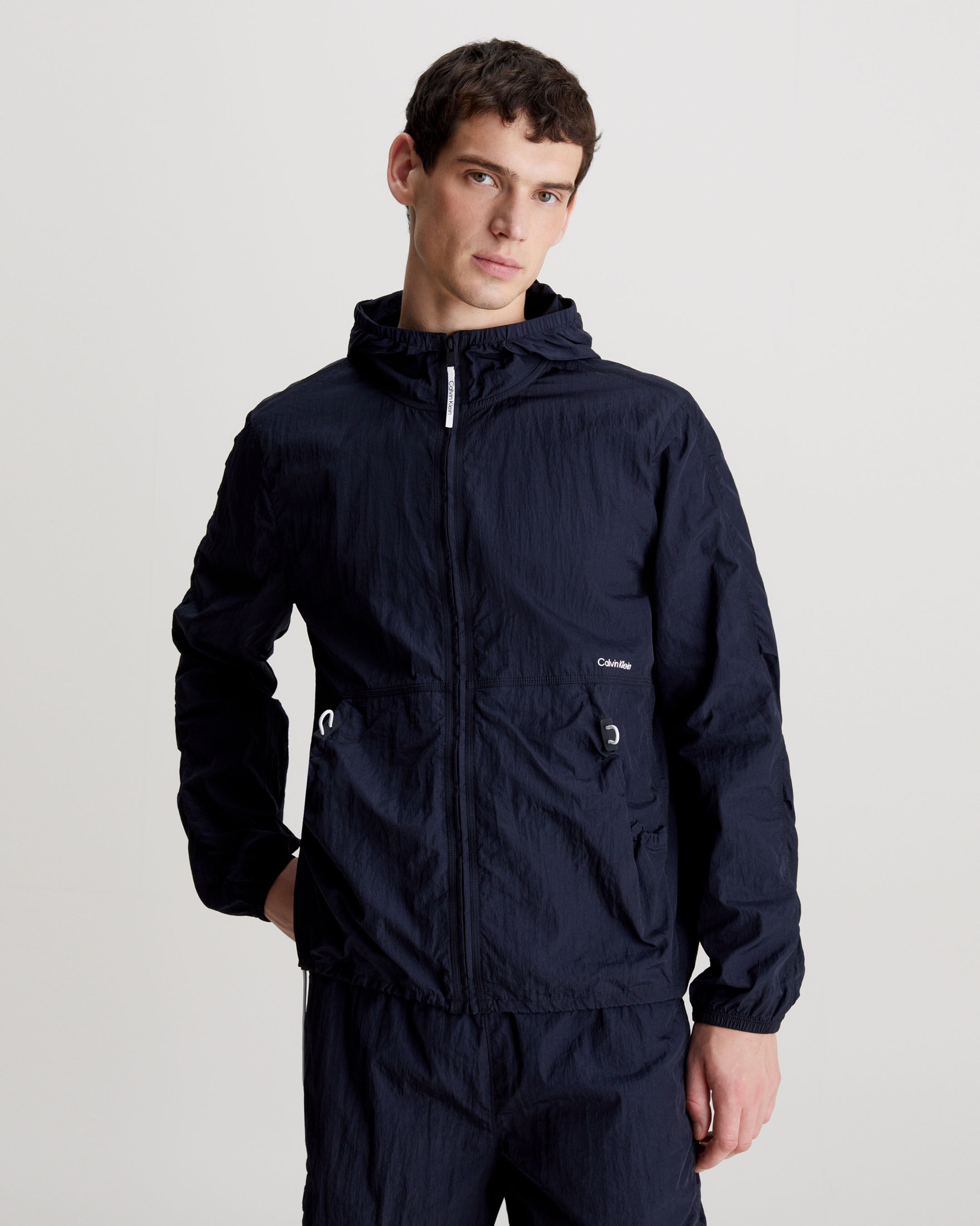 Calvin klein men's ripstop hooded windbreaker clearance