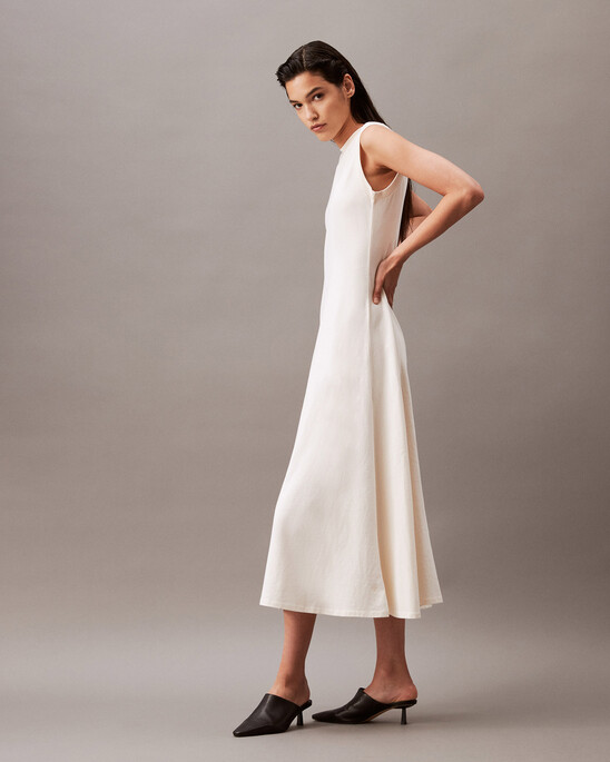 Cotton Jersey A-Line Midi Dress