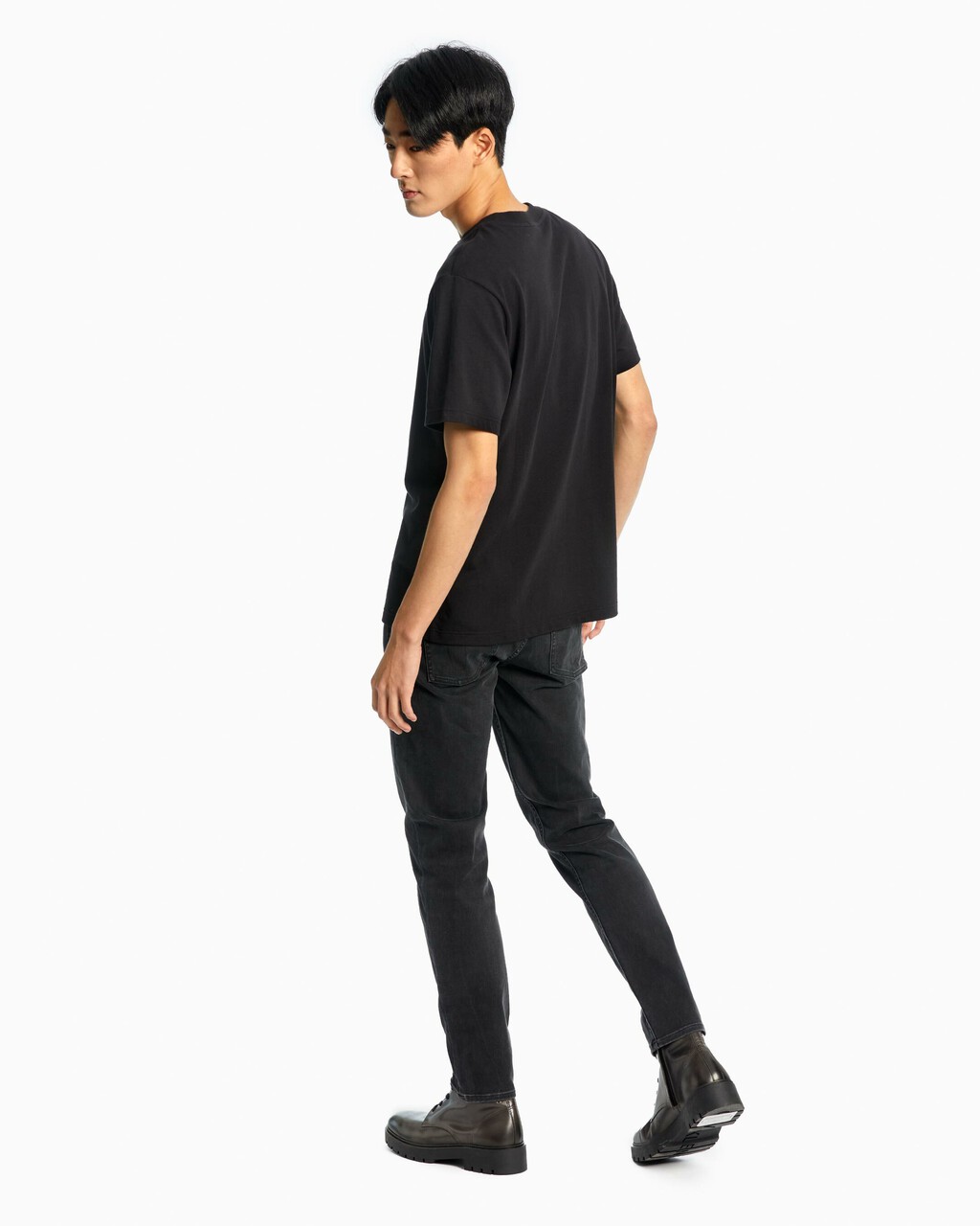 Stacked Micro Logo Relaxed Tee, Ck Black, hi-res