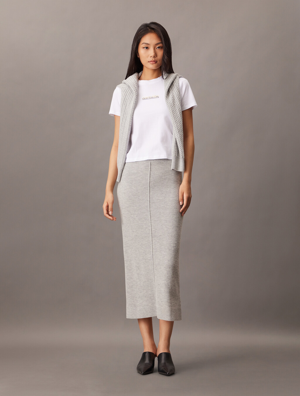 Calvin Klein Foil Print Slim Tee, Brilliant White, hi-res