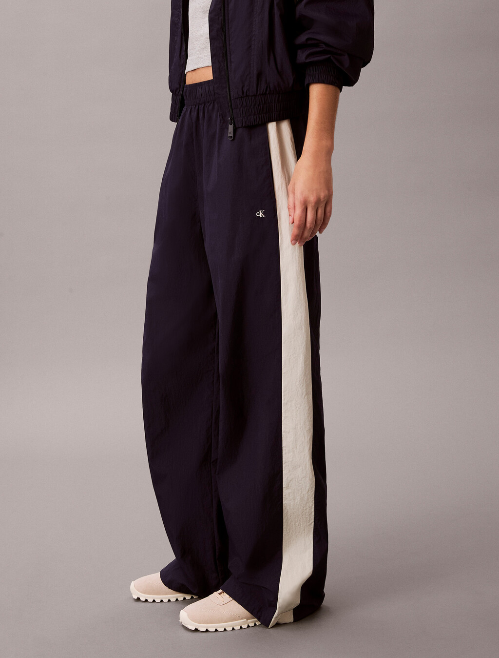 Relaxed Nylon Track Pants, Evening Blue, hi-res