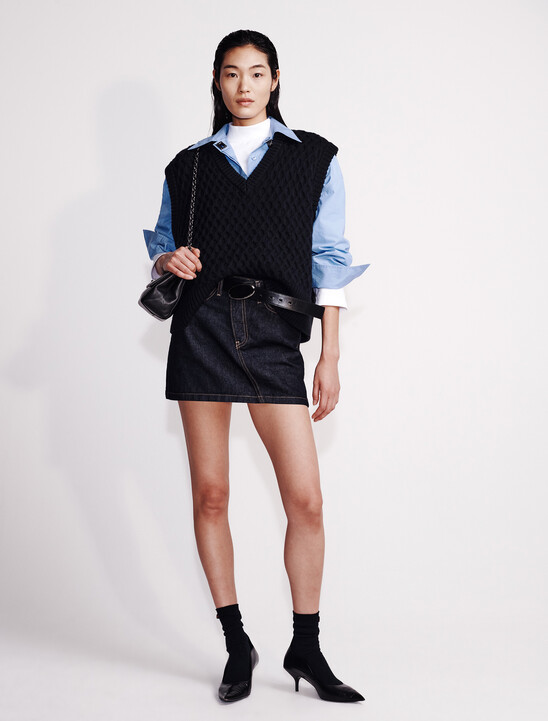 Poplin Woven Cropped Button-Down Shirt