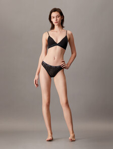 Lace High Leg Thong, BLACK W/ BLACK WB, hi-res