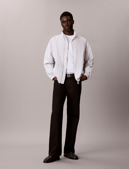 Lightweight Nylon Varsity Track Jacket