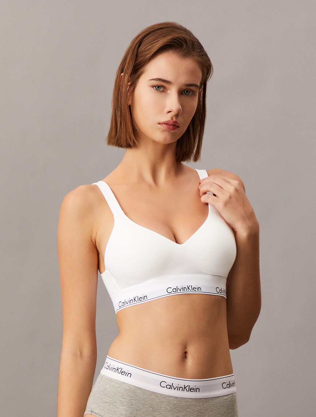 Icon Cotton Lift Bralette, White, hi-res