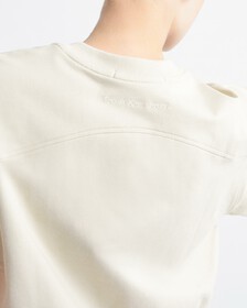Feminine Seaming Cropped Top, Eggshell, hi-res