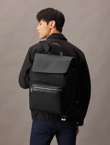 Contrast Flap Backpack, Black, hi-res
