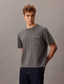 礦染短版寬鬆 T 恤, Pirate Black, hi-res