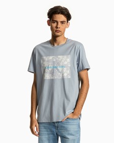 Water Splash Print Tee, Silver Sky, hi-res