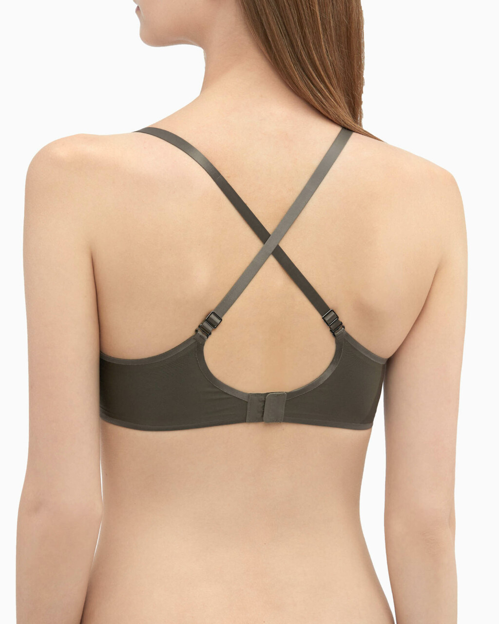 CK BLACK STRUCTURE PUSH UP PLUNGE BRA, PLATINUM GREY, hi-res