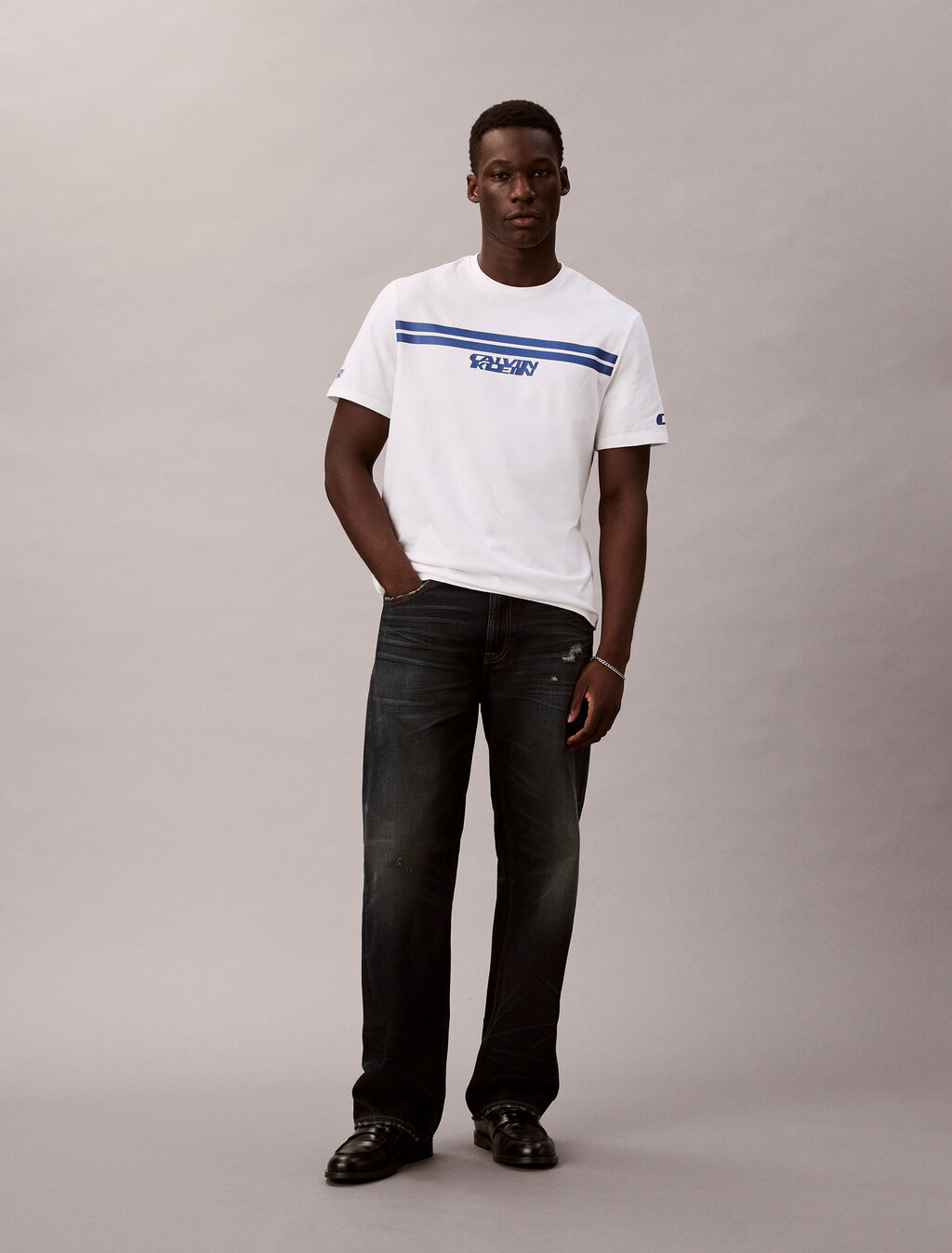 Racer Stripe Graphic Tee, Brilliant White, hi-res