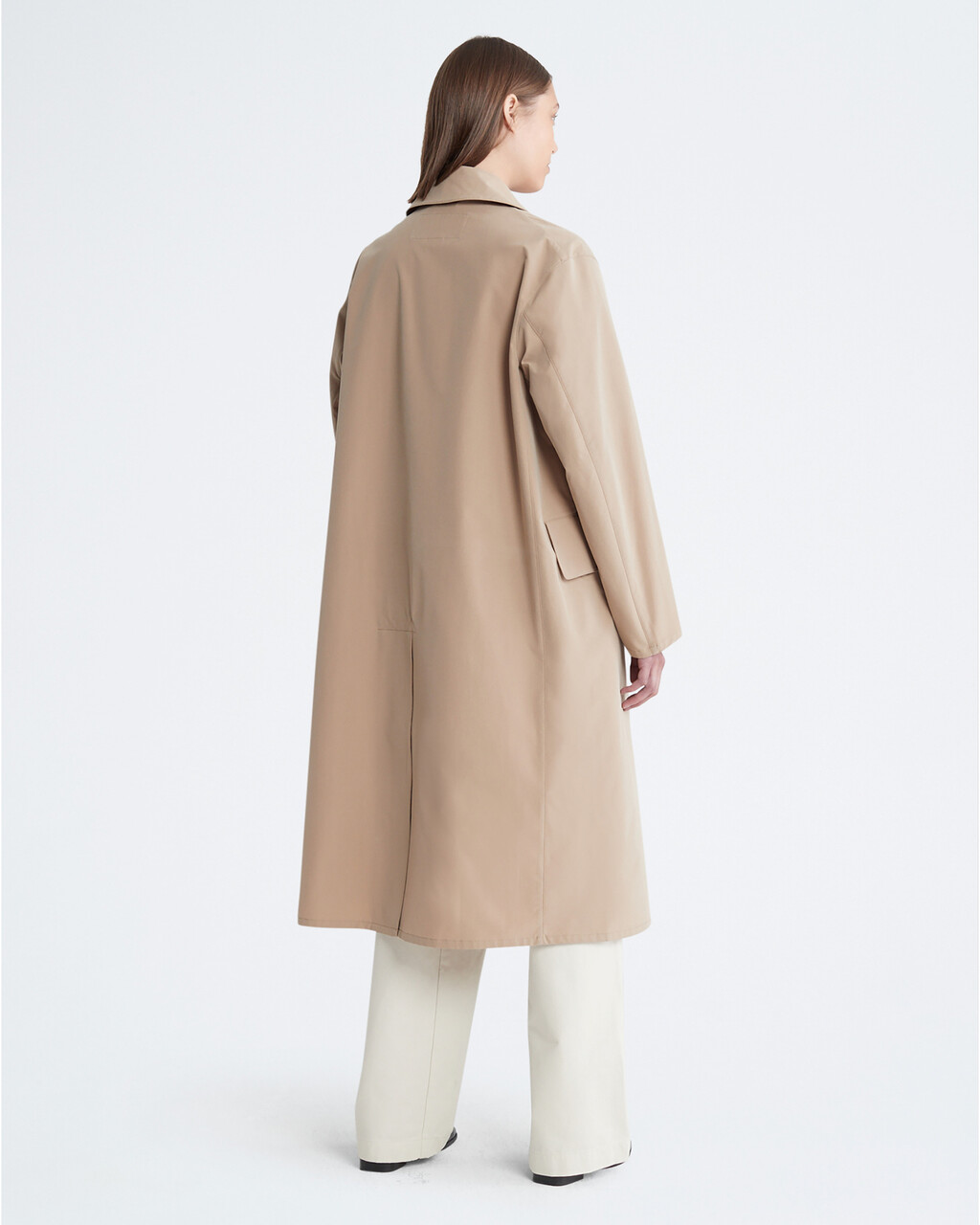 Woven Trench Duster Coat, Cornstalk, hi-res