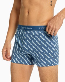 KNIT SLIM BOXERS, STRUCTURE 45 SHADOW LOGO AUDACIOUS BLUE, hi-res