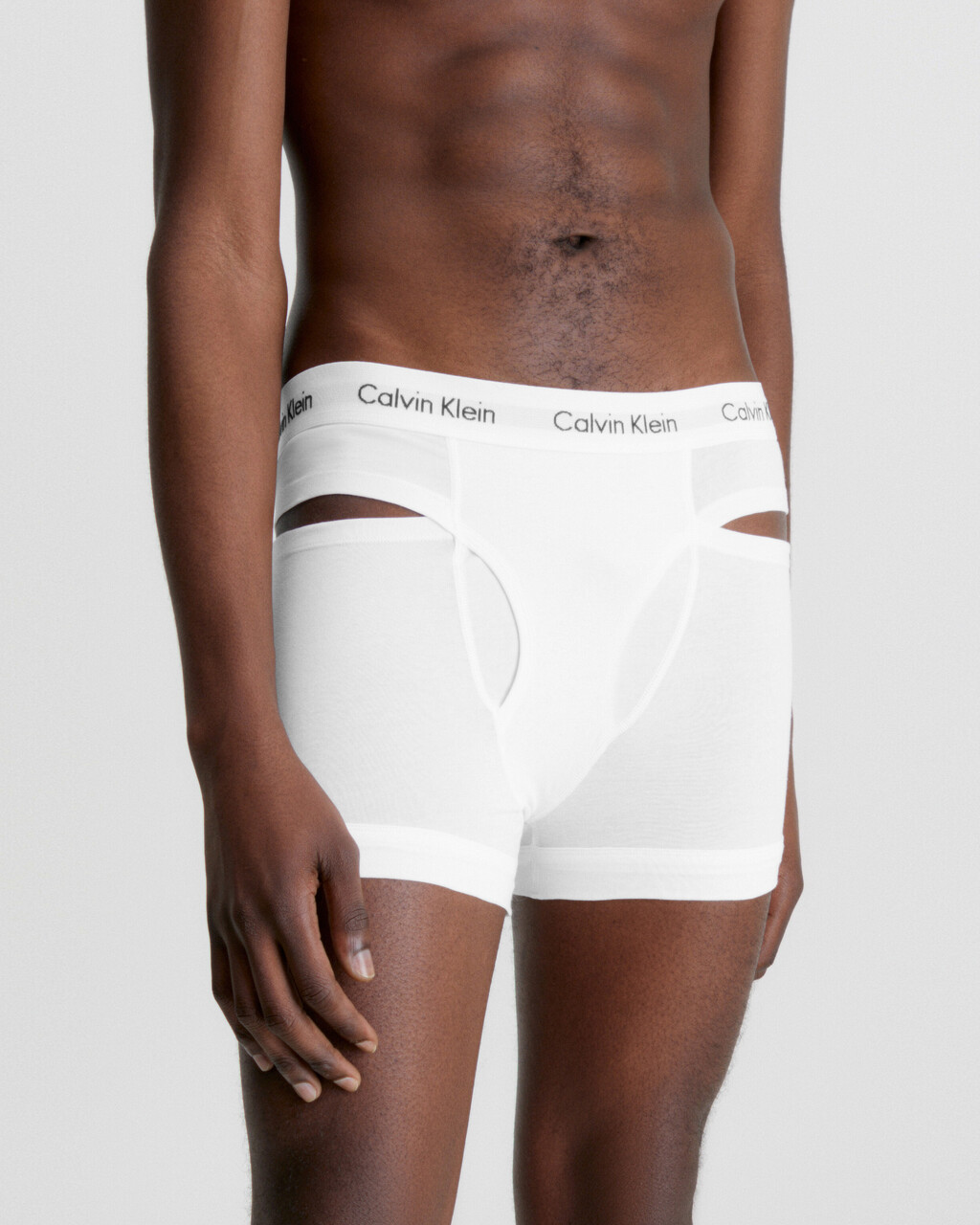 DECONSTRUCTED 彈性棉質平角內褲, White, hi-res