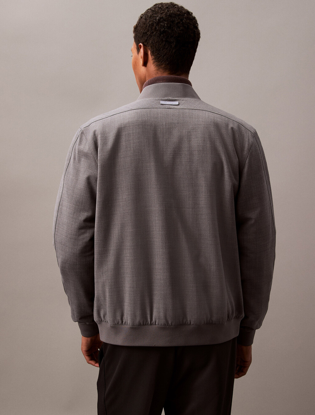 Reversible Wool Blend Bomber Jacket, Charcoal Heather, hi-res