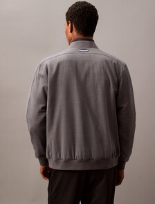 Reversible Wool Blend Bomber Jacket, Charcoal Heather, hi-res