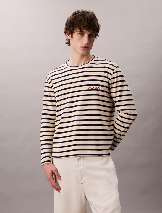 Compact Rib Stripe Easy Tee