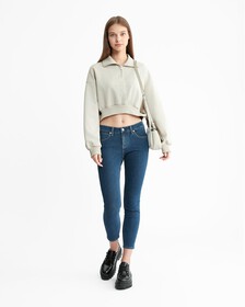 Modern Function Embossed Half Zip Polo Neck Sweatshirt, Plaza Taupe, hi-res
