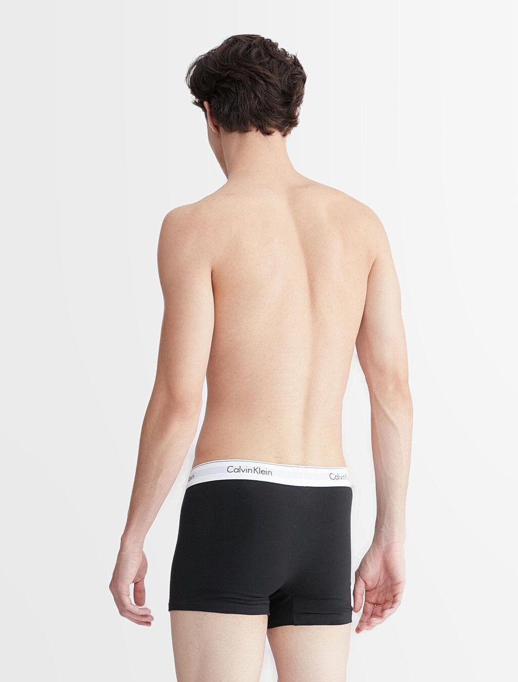 Calvin Klein Icon Cotton 彈力貼身短版四角褲（2 件組）, Black/Black, hi-res